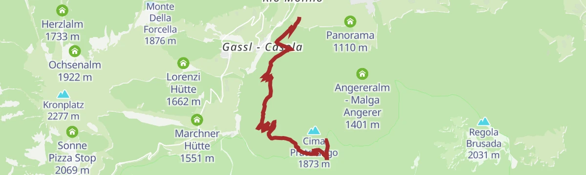 Route map: Malga Lanzwiese-Climb / Lanzwiesen Alm-Climb